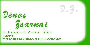 denes zsarnai business card